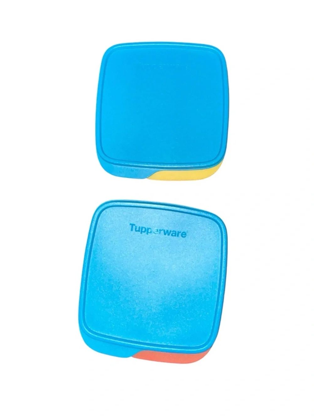 NEW Set of 2 Tupperware Divided Bento Lunch Boxes 550ml 3-Compartment Blue Lids